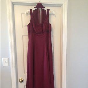 Burgundy Full Length Formal Gown